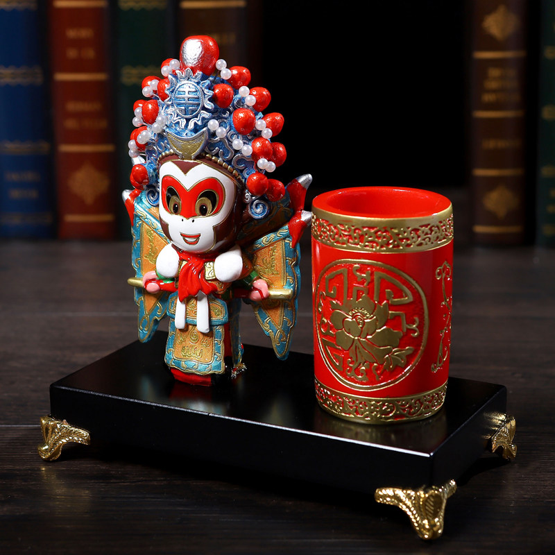 孙悟空中国风笔筒 送老外生传统特色外事商务出国礼品