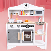 儿童过家家厨房玩具套装 岁男女孩 木头仿真灶台宝宝烧做饭炒菜