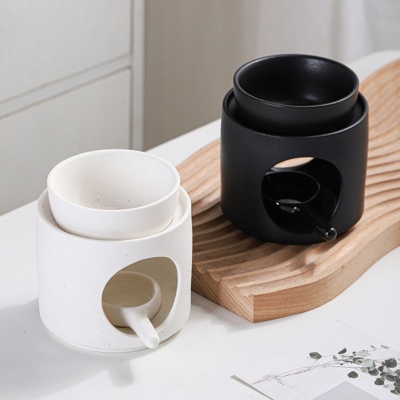 陶瓷分体简约设计香薰蜡烛精油炉烤茶器美容院按摩精油加热器