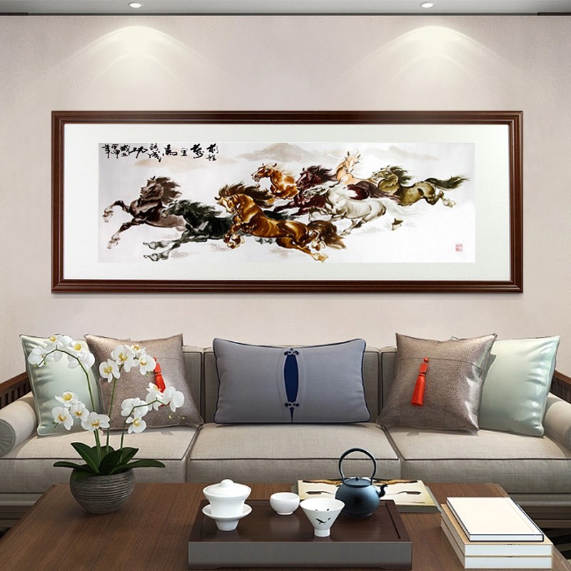 伊飞湘绣手工刺绣中国风卷轴客厅挂画家居沙发装饰画出国外事礼品图片