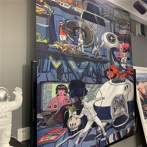 星球工厂宇宙飞船太空炫酷个性宿舍寝室书房背景彩艺画挂布