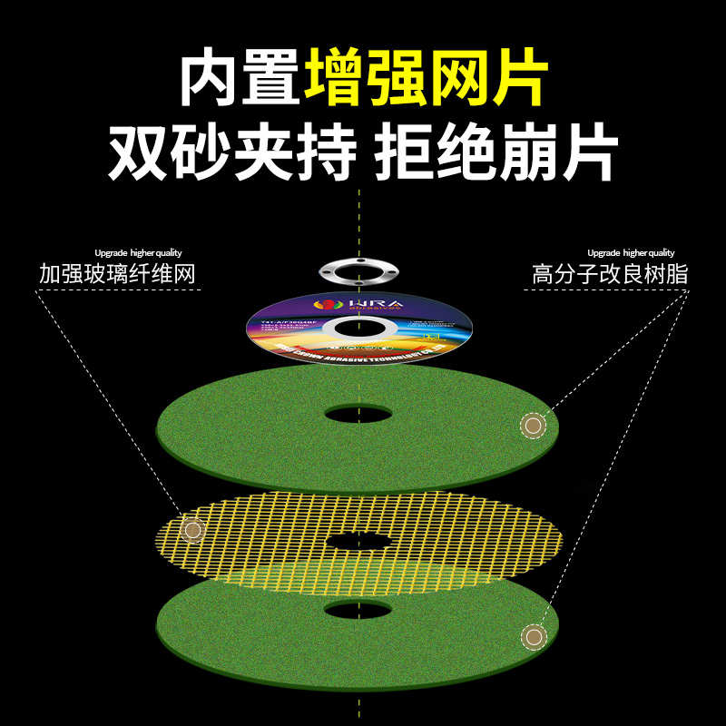 切割片100角磨机专用切铁不锈钢金属双网超薄树脂砂轮片磨光锯片