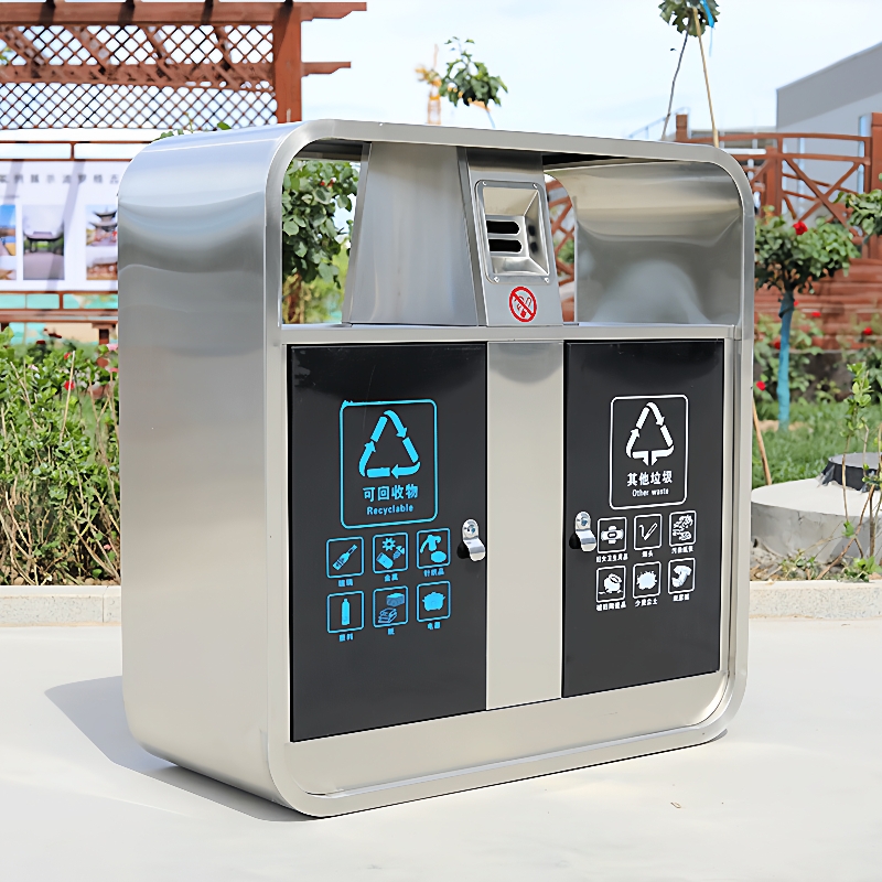 户外镀锌板不锈钢垃圾桶户外垃圾箱市政环保分类果皮箱户外垃圾桶