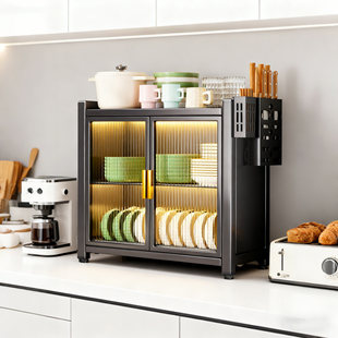 厨房碗碟收纳架小型台面放碗筷盘子多层置物架家用多功能沥水碗柜