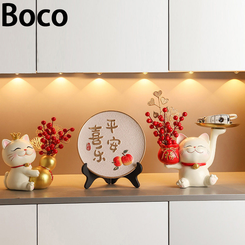 Boco招财猫装饰摆件轻奢高档客厅玄关电视柜装饰品乔迁之喜入宅礼,家居饰品,装饰摆件,淘宝优惠券,粉丝福利购,淘宝优惠卷