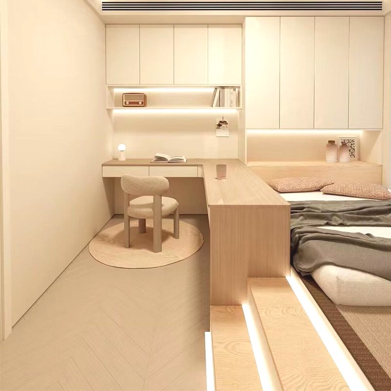 简约板式床网红榻榻米小房间省空间床箱体储物书桌衣柜床床柜一体