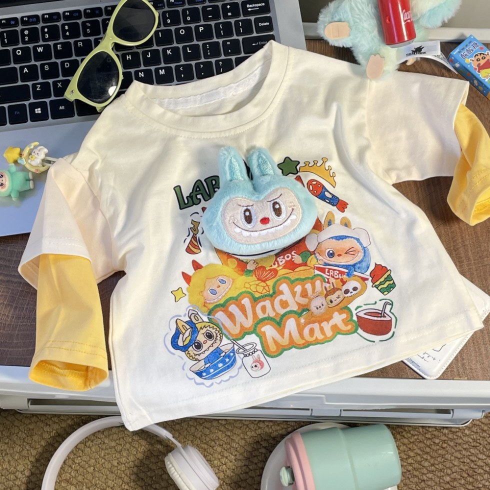 儿童秋季立体玩偶假两件长