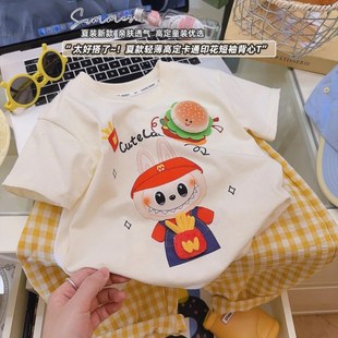 上衣中小童百搭男女童打底衫 玩偶T恤2025夏季 爆款 款 儿童纯棉短袖