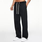 宽松运动裤 国潮垂感慵懒松弛感裤 子纯色黑色直筒裤 美式 健身男裤 子