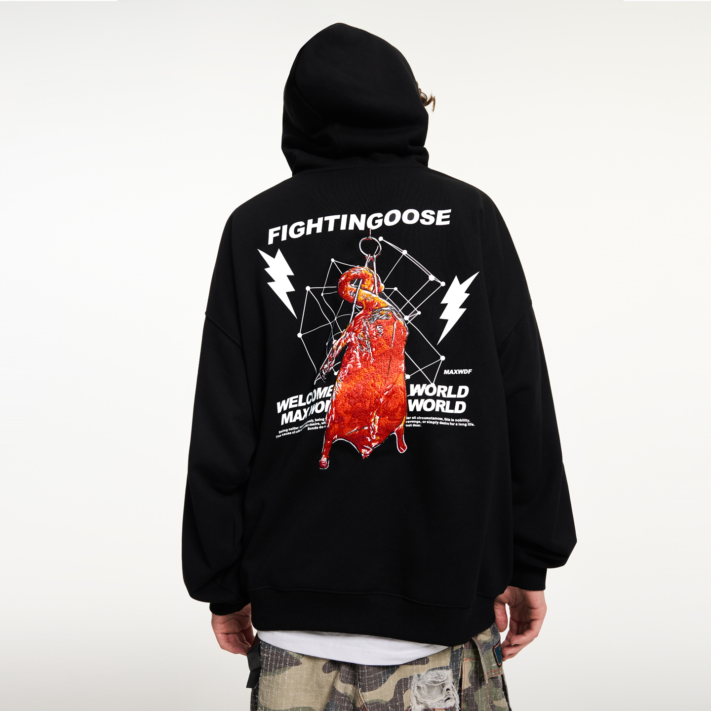 美式痞帅高级感卫衣重工烧鹅刺绣