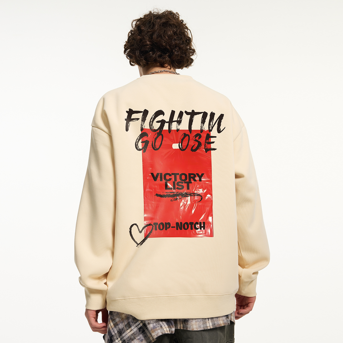 国潮创意油画彩绘印花圆领卫衣