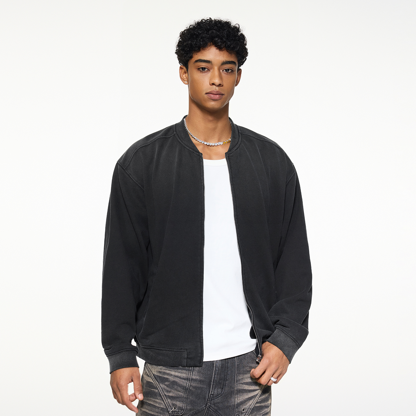 美式慵懒chic外套复古水洗夹克