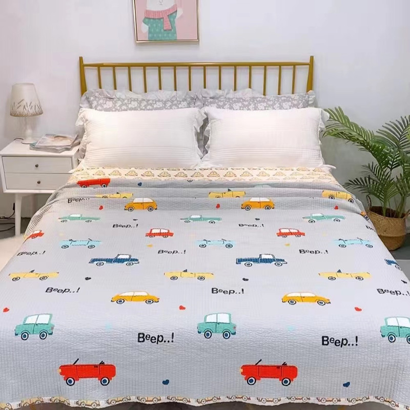 韩式全棉绗缝床盖四季通用双面纯棉防滑床单简约铺盖单件2023新款