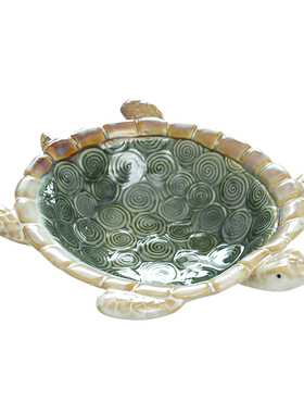 创意乌龟玄关放钥匙收纳盒托盘门口鞋柜摆件茶几糖果干果盘装饰品