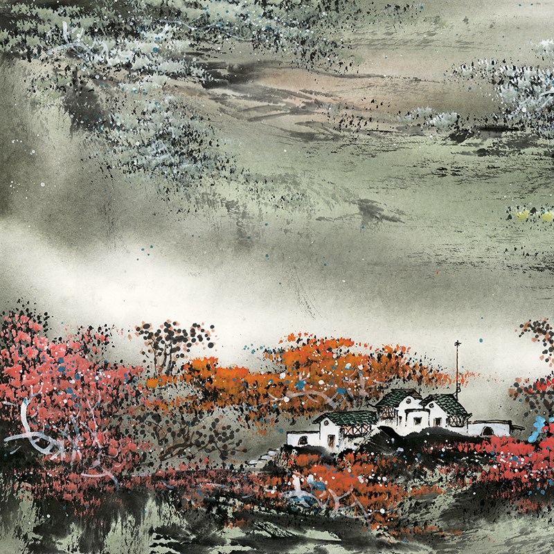 国画 水墨山水画 长横幅 客厅办公室挂画 写意风景 艺术微喷 005