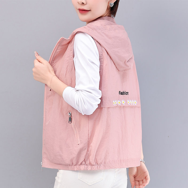 【带透气网】春夏女士马甲背心休闲宽松绣花中年妈妈大码背心马甲