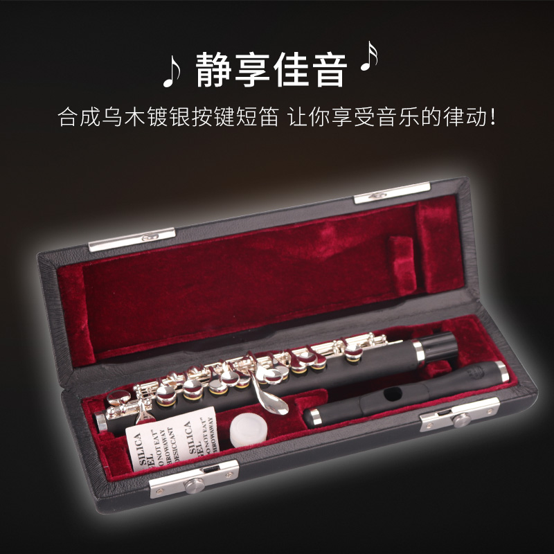 未诺合成乌木短笛C调西洋乐器VPC-E200S初学管乐队专业演奏镀银