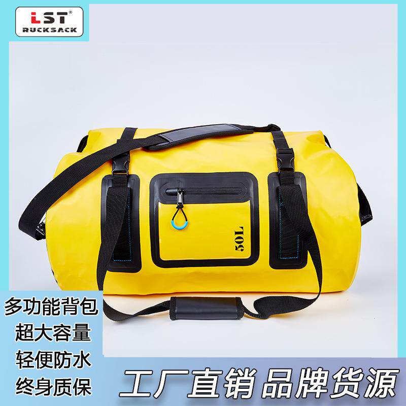 50L70LPVC防水收纳包耐磨户外可手提单肩双肩旅行摩托车包现货