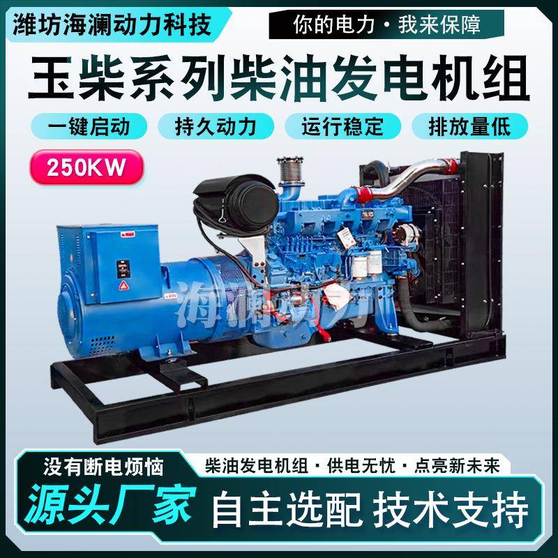 250千瓦玉柴柴油发电机组备用250KW中型医院ATS应急柴油发电机组