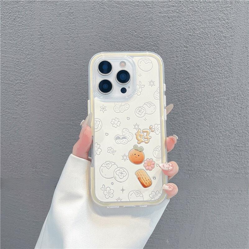 好柿花生适用于17苹果17Air/16Promax手机壳iPhone15pro/14/13/12撞色大孔ip17PR0透色ip11pm女Xsmax保护套
