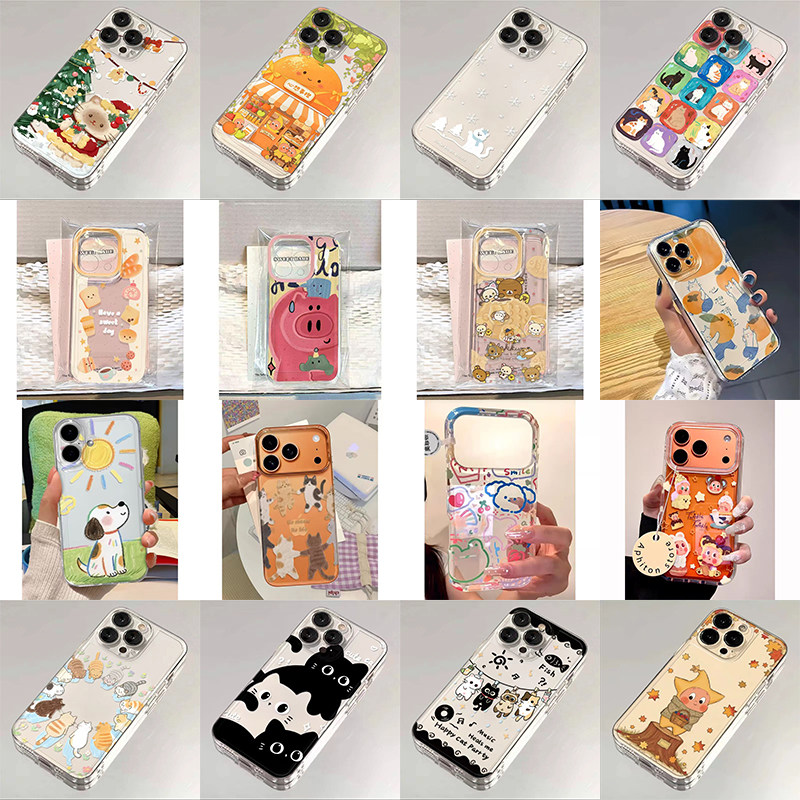 班港ins风趣味可爱卡通适用于苹果16/15promax手机壳iPhone11新款14/13pro透明软壳12少女14p