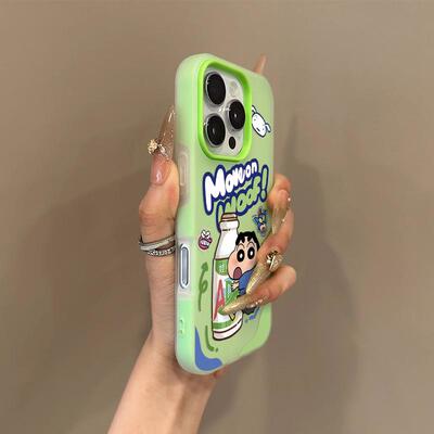 可爱小新AD钙适用于苹果17/16promax手机壳iPhone15pro/14/13肤感果冻ip12promax二合一16Plus新款11保护套