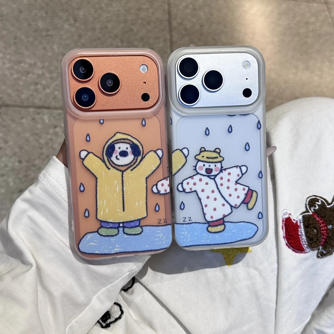 雨衣情侣猫狗适用于苹果17/16promax保护套iPhone1113promax12小麦壳14promax创意16PRO防摔15Plus新款手机壳