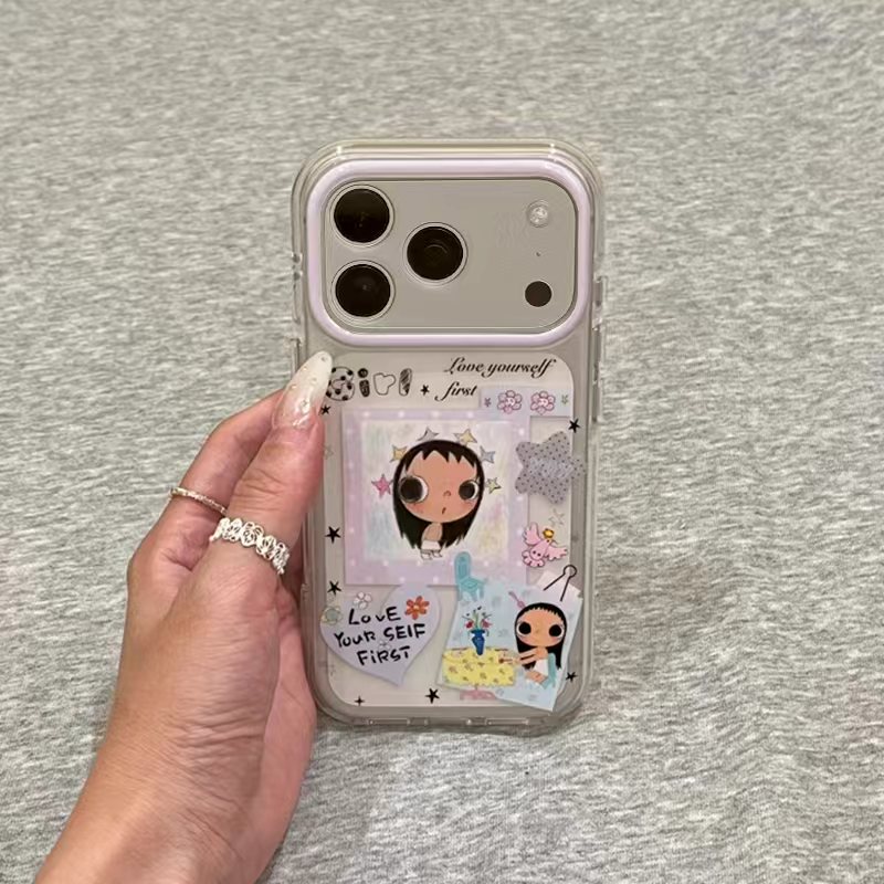 ins小玉宝宝标签适用17苹果/华为/小米/vivo/oppo手机壳iPhone17AIR/16Plus/15Promax/14Pro高透透明Mate70套