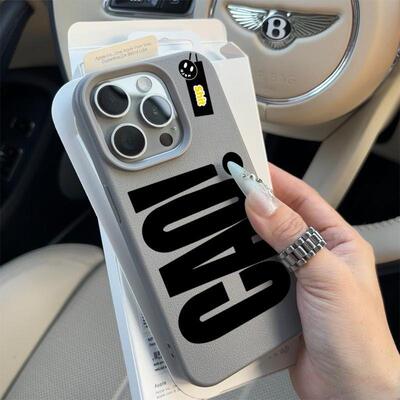 CAO英文黑字适用于17苹果17/16promax手机壳iPhone15PRO荔枝纹13pro/12个性苹果14promax软11卡通16Plus软套
