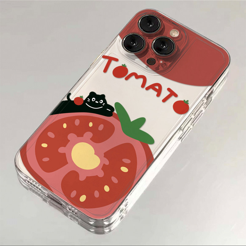 小猫番茄适用于17苹果/华为/小米/vivo/oppo透明手机壳iPhone17promax/16/15/14/13创意mate70/pura70软套