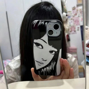 黑色川上富江适用于17苹果17promax保护套iPhone16硬壳13pro12菲林14promax创意16PRO简约15PLUS大孔13保护套