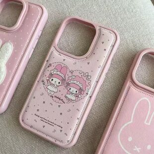 白点米菲兔刺绣适用苹果17promax/16pro/15plus/14香奈鼓包手机壳iPhone13小众12promax新款11个性ip17pro套