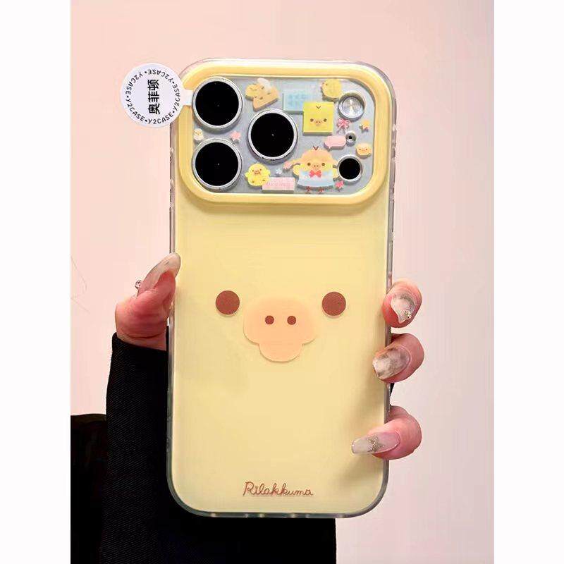 可爱鼻孔鸡挂件适用17iPhone17promax/16plus/15pro手机壳苹果13白色精孔ip17AIR新款12PROMAX/11保护15PLUS