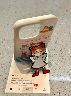 叉腰coco酱支架适用于苹果/华为/小米/vivo/oppo皮革纹手机壳iPhone17新款13pro/12个性14promax简约16Plus套