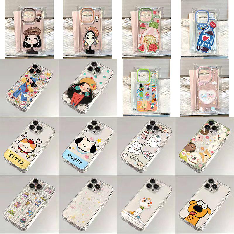 班港ins风趣味可爱卡通适用于苹果17/16promax手机壳iPhone15新款14/13pro透明软壳12少女14plus个性创意11