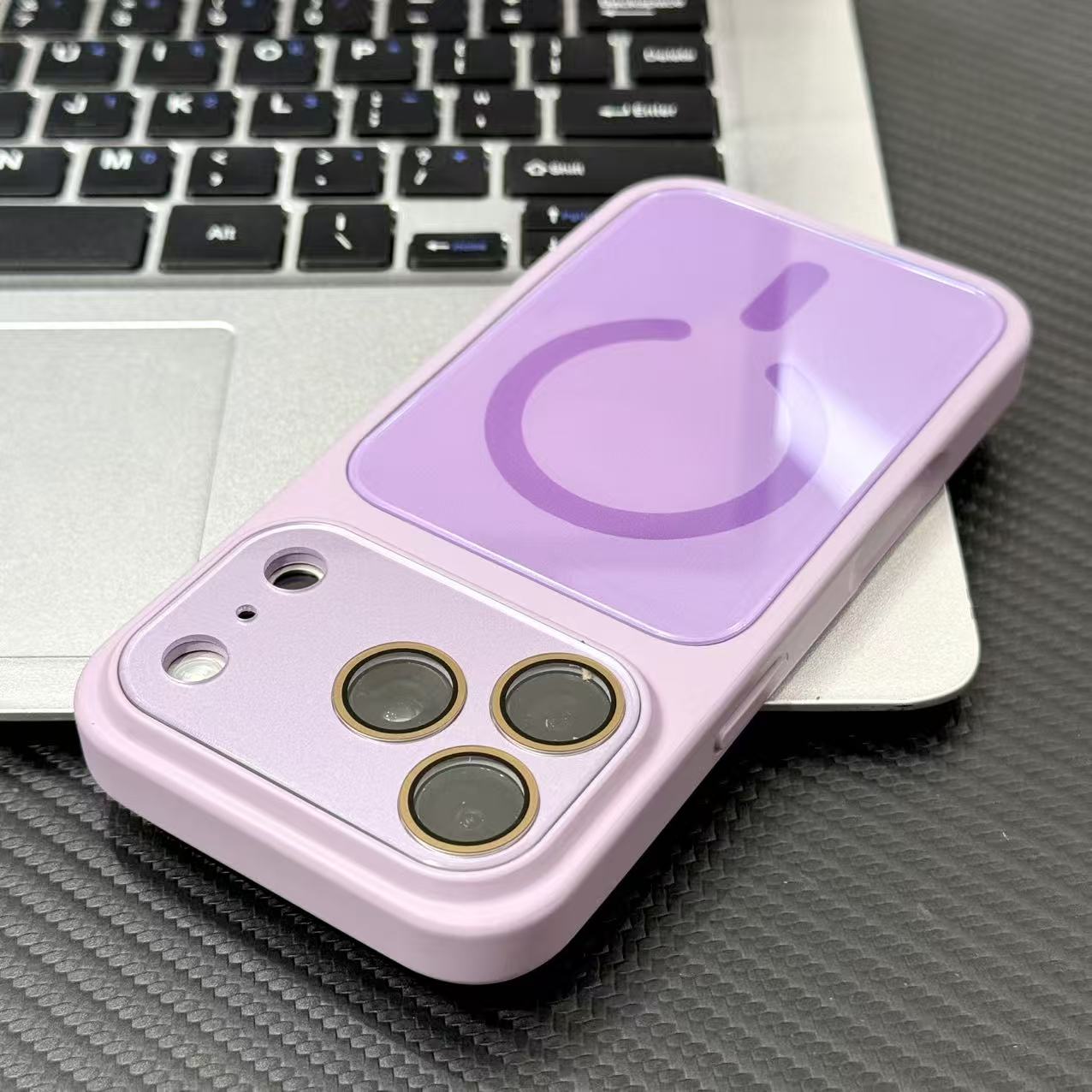 芋泥紫柔感水晶磁吸壳适用于苹果17/16promax大视窗手机壳iPhone15PRO小众13pro/12精孔14promax防摔16PROMAX