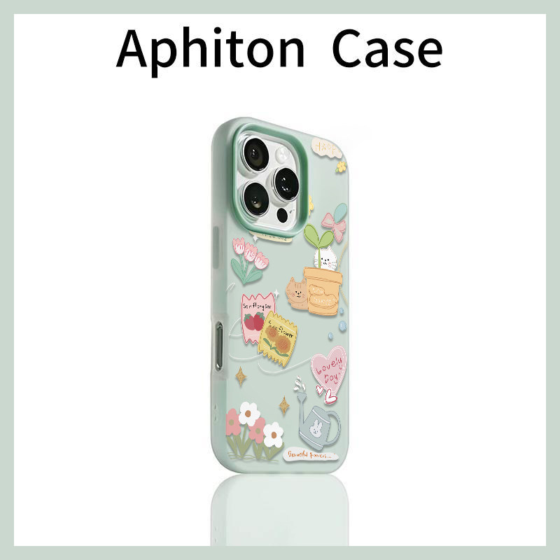 趣味花盆猫咪适用于17苹果/华为/小米/vivo/oppo二合一手机壳iPhone17promax/16肤感果冻pura70/mate60防摔壳
