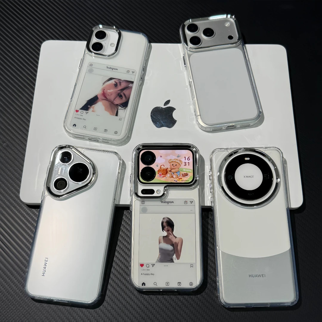ins靓眼壳适用17iPhone17promax/16plus/15pro/14金属框手机壳苹果13极简ip17AIR透明12PROMAX/11保护套14PRO