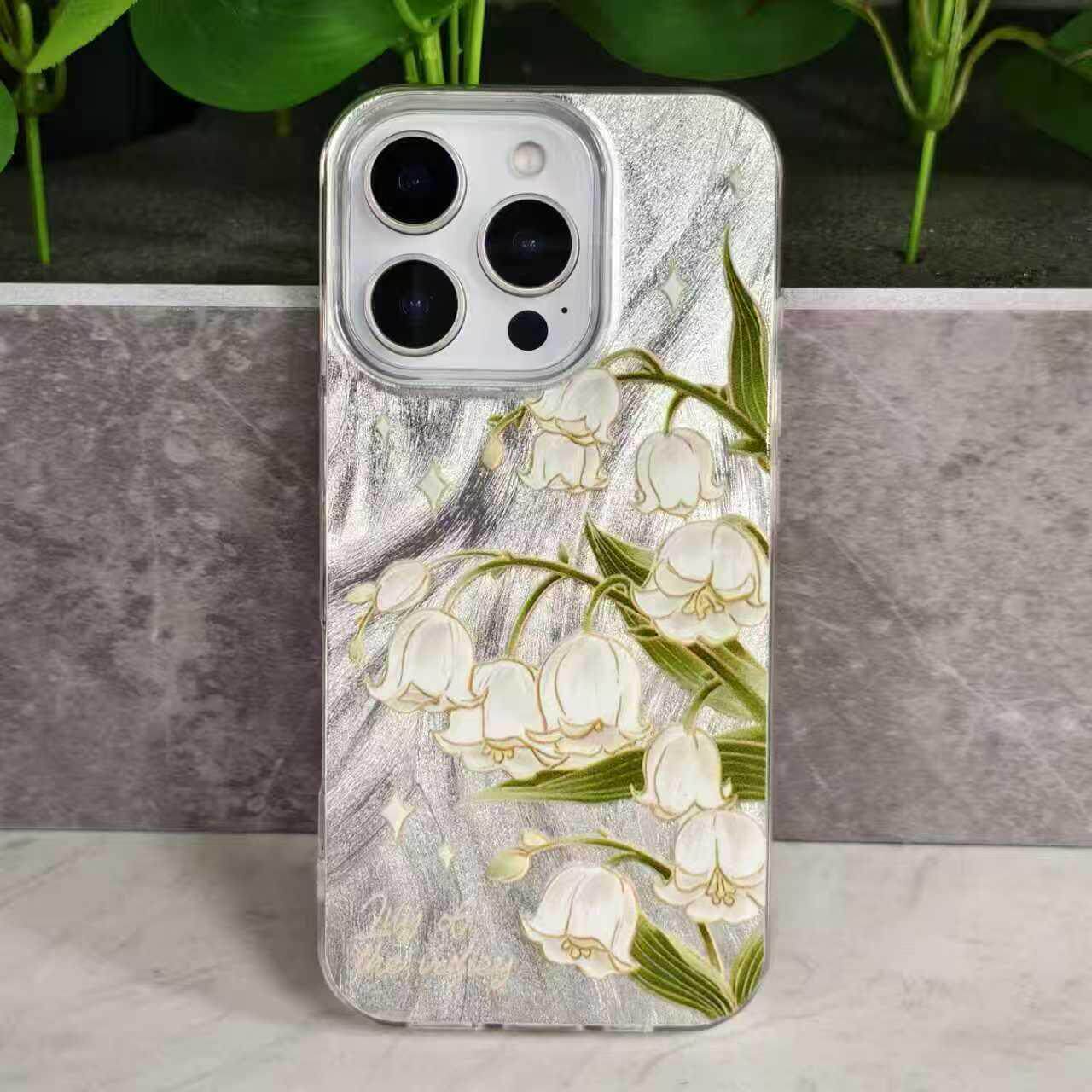 清新铃兰适用于苹果16promax手机壳iPhone14/13pro羽纱壳华为mate70荣耀300vivo小米15oppo红米K70防摔保护套
