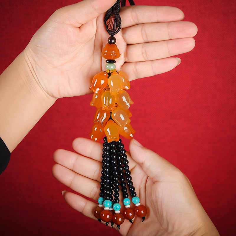 汽车挂件车内挂饰女车上后视镜高端手工玉石吊饰品车载平安挂坠男