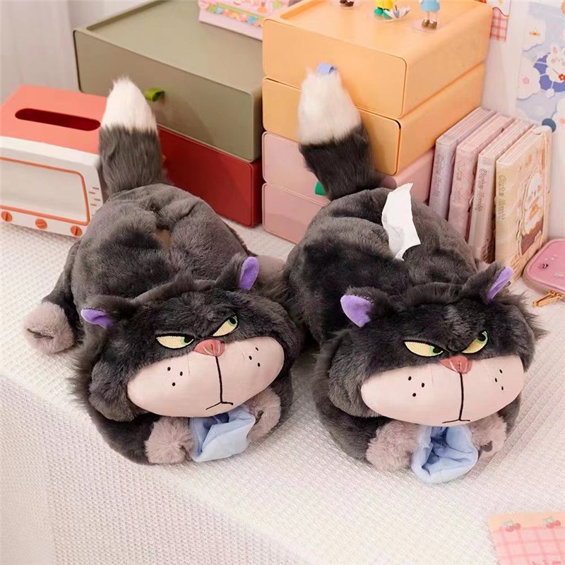 卡通路西法猫猫毛绒公仔抱枕纸巾盒车载用家居纸巾套少女心抽纸盒