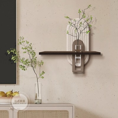 立体砂岩中古风餐厅装饰画高级感客厅背景墙挂画水培绿植餐桌壁画