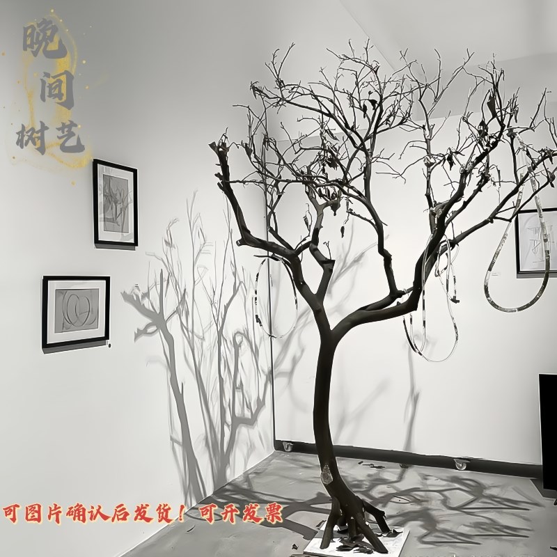 干树枝造景干枝树干许愿树枯树装饰树原木树枝婚庆酒店造型树白树