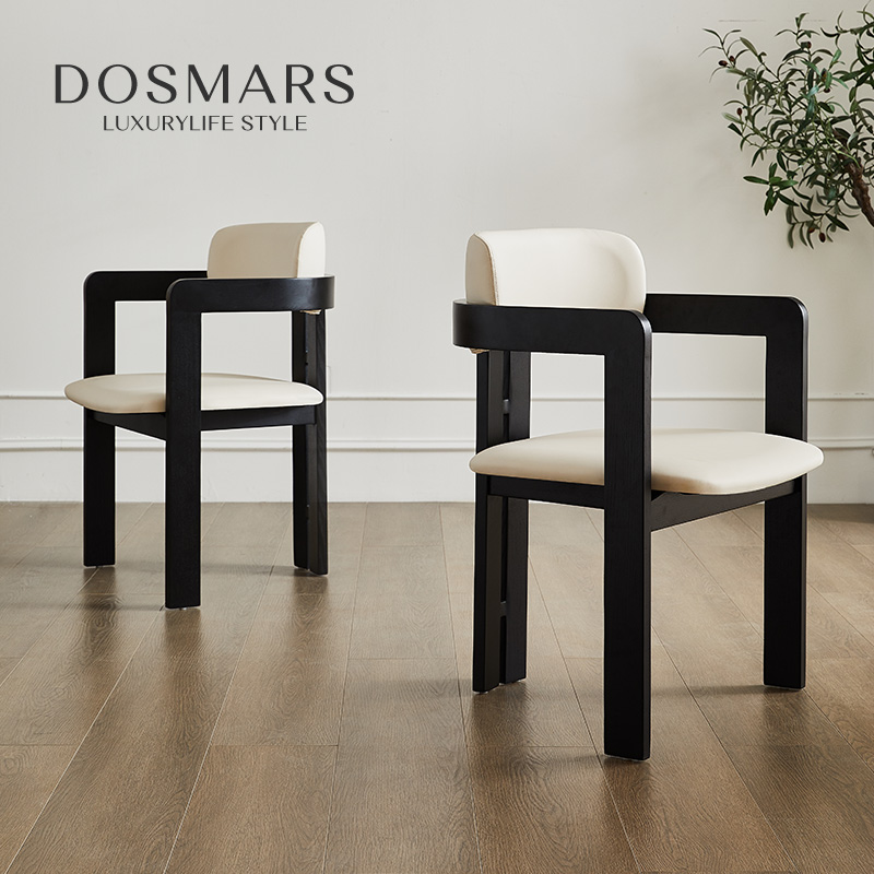 餐椅2023新款法式复古椅子全实木扶手餐椅家用靠背椅子艺术小型椅