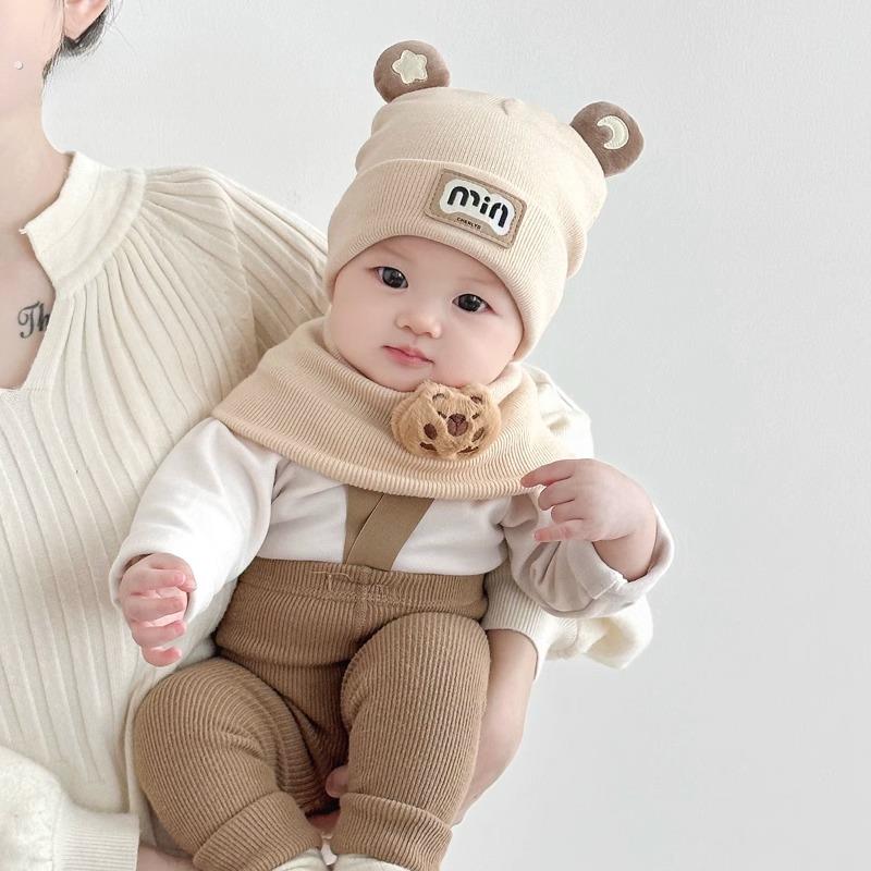 婴儿帽子秋冬季宝宝男胎帽新生儿婴幼儿针织小月龄外出保暖毛线帽