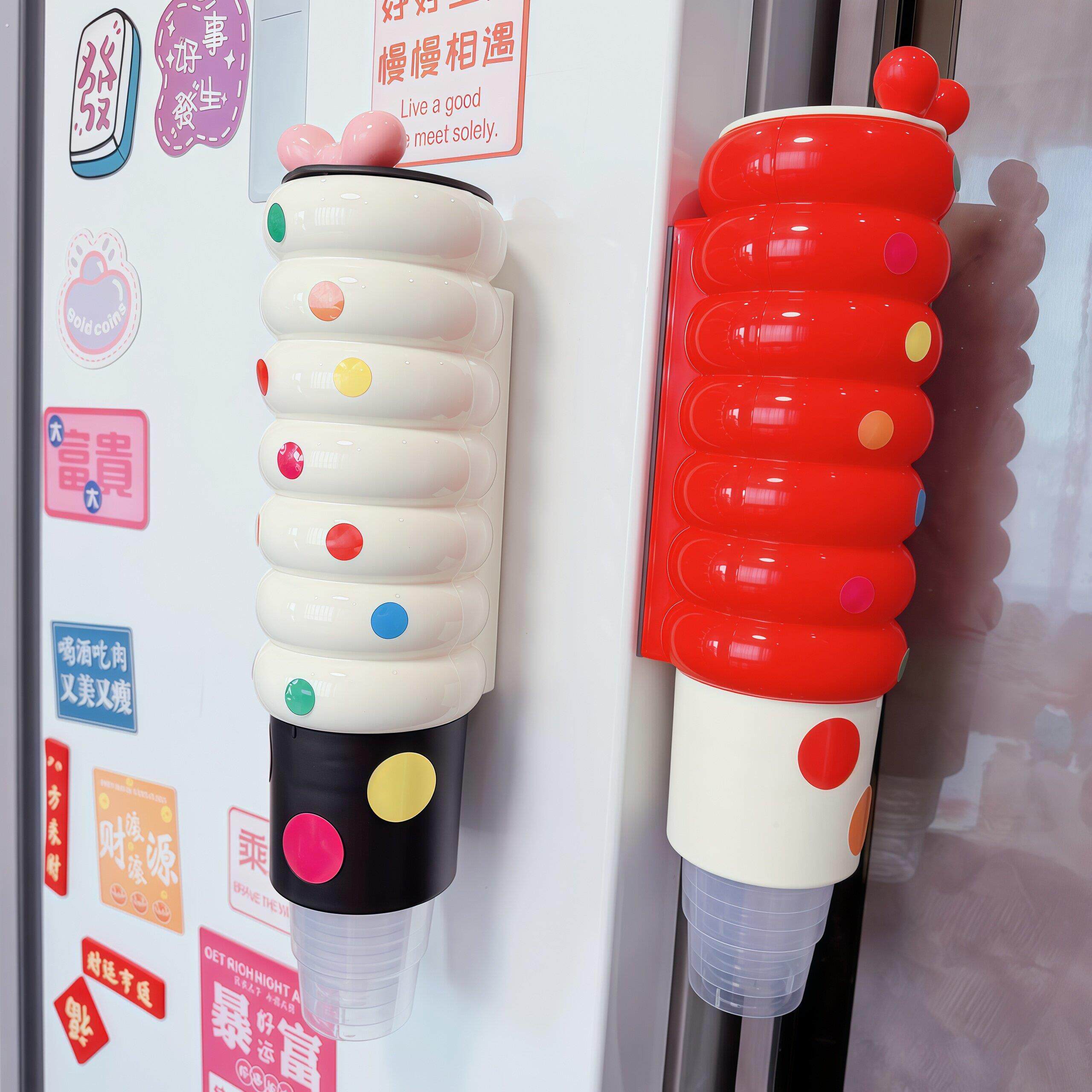冰箱磁吸式一次性杯子取杯器饮水机水杯架子壁挂免打孔收纳纸杯架