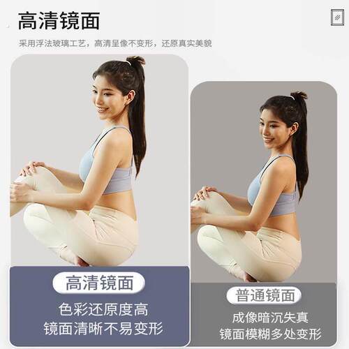 舞蹈镜家用可移动跳舞全身镜健身瑜伽落地穿衣镜舞蹈室带轮大镜子