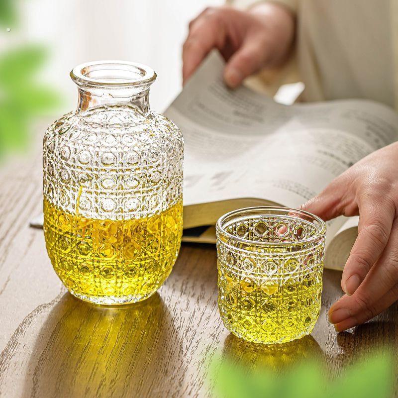 复古冷水壶家用凉水壶玻璃杯套装高颜值diy饮品果汁泡茶咖啡储水