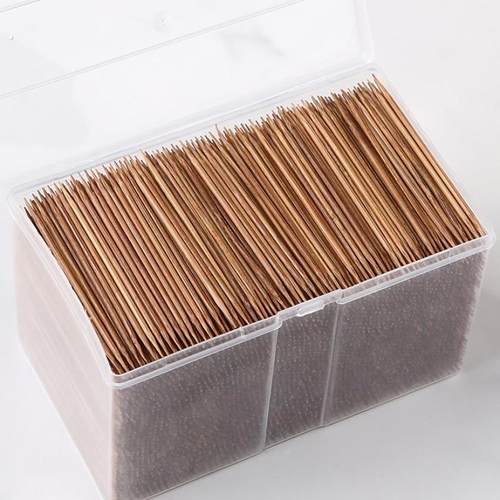 双头碳化竹牙签盒装家用水果签餐厅饭店剔牙商用一次性牙签