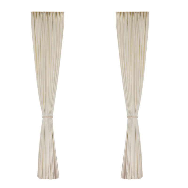 绒布窗帘定制透光不透人客厅2023新F款法式奶油风阳台隔断绍兴柯